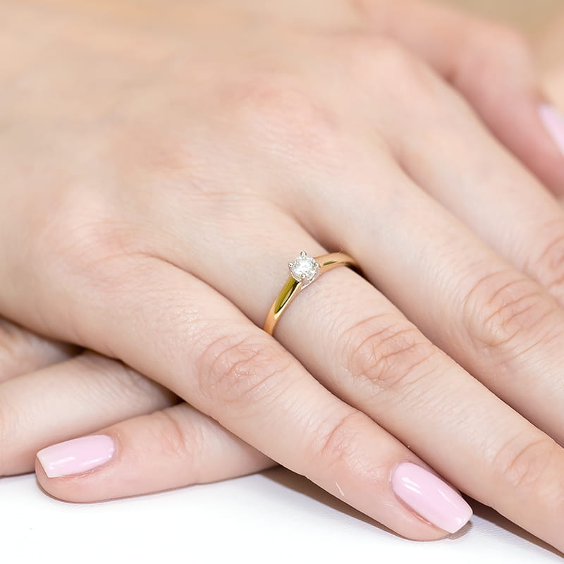 Pierścionek Diament 0,20ct żółte złoto 4 Pierścionek Diament 0,20ct żółte złoto - obrazek 4