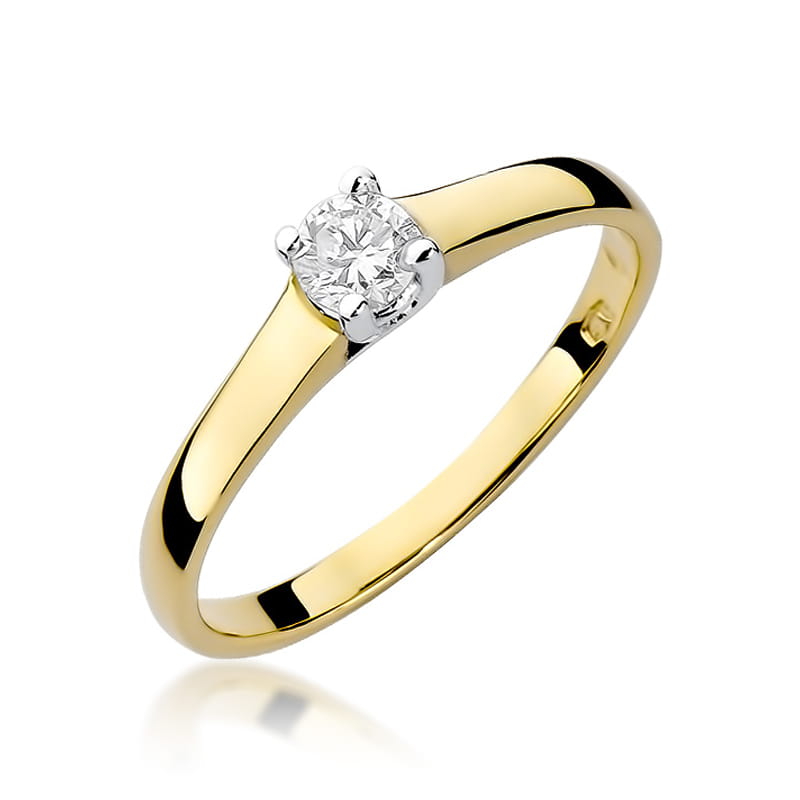 Pierścionek Diament 0,20ct żółte złoto 1 Pierścionek W239 Diament 0