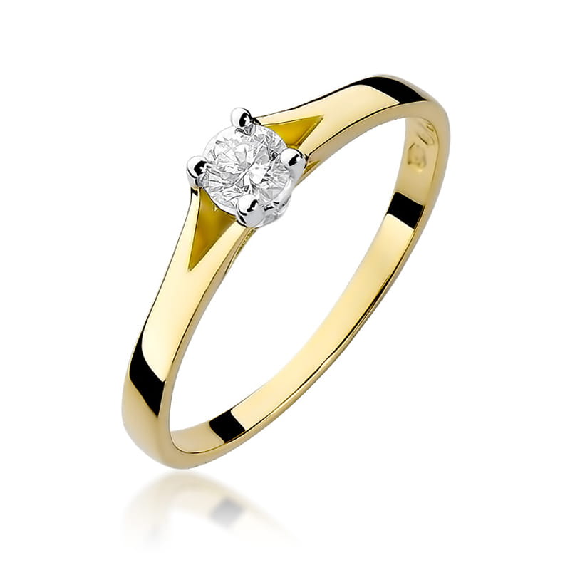 Pierścionek Diament 0,20ct żółte złoto 1 Pierścionek W240 Diament 0