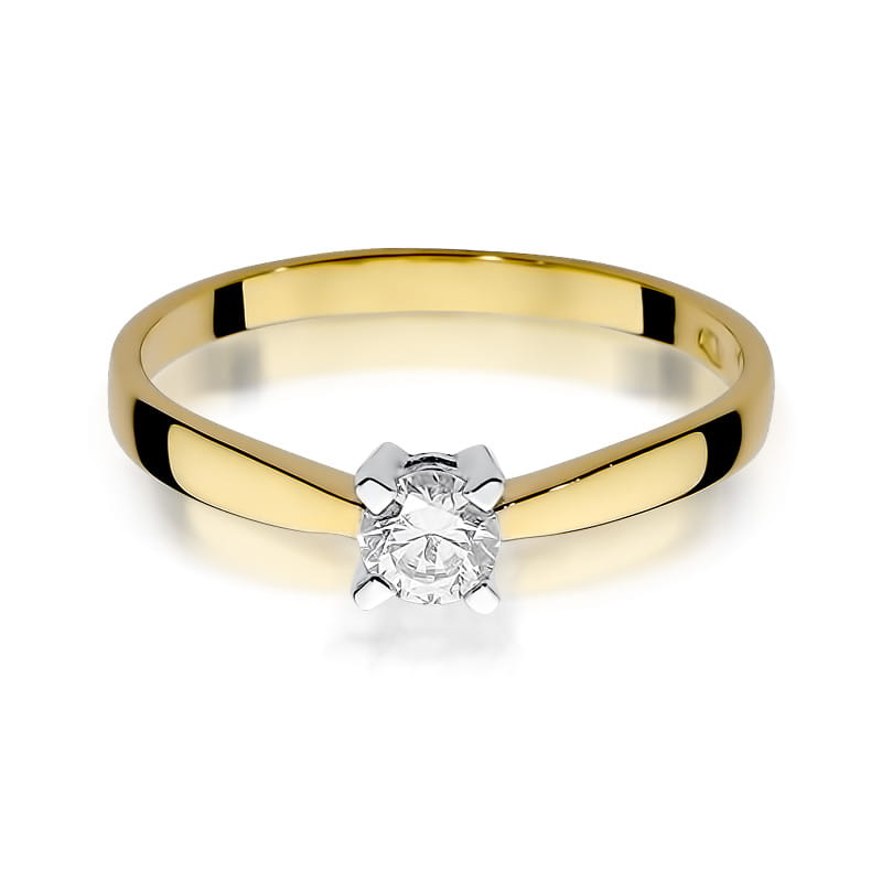 Pierścionek Diament 0,20ct żółte złoto 2 20ct żółte złoto Jubiler Kraków BigDIAMOND
