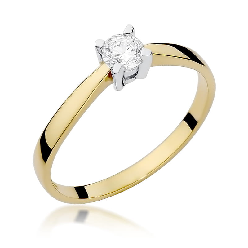 Pierścionek Diament 0,20ct żółte złoto 1 Pierścionek W242 Diament 0