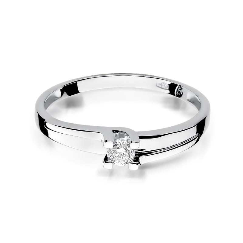 Pierścionek Diament 0,12ct białe złoto 2 12ct białe złoto Jubiler Kraków BigDIAMOND