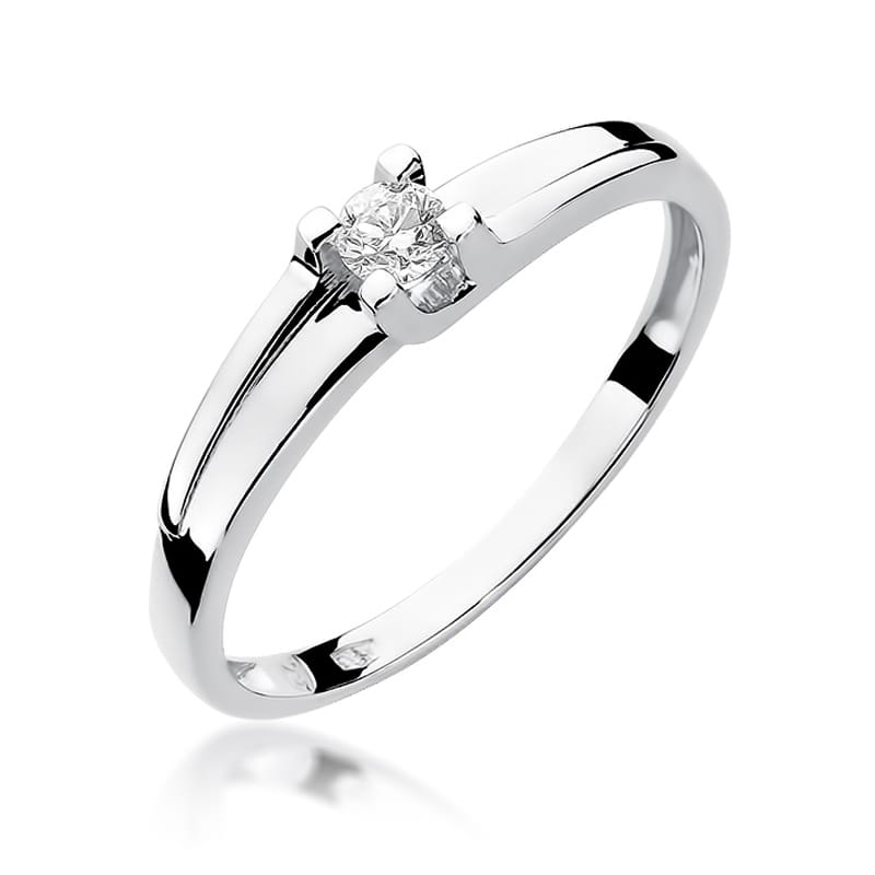 Pierścionek Diament 0,12ct białe złoto 1 Pierścionek W246 Diament 0
