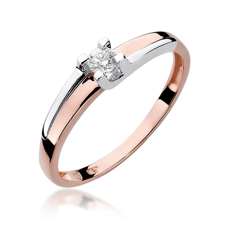 Pierścionek Diament 0,12ct różowe złoto 1 Pierścionek W246 Diament 0