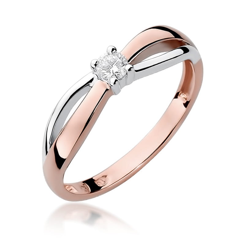 Pierścionek Diament 0,10ct różowe złoto 1 Pierścionek W248 Diament 0
