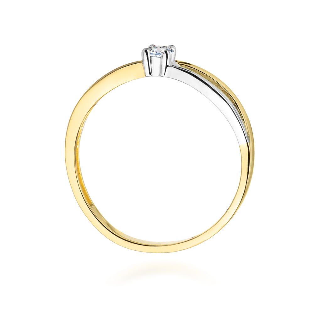 Pierścionek Diament 0,10ct żółte złoto 3 Pierścionek Diament 0,10ct żółte złoto - obrazek 3
