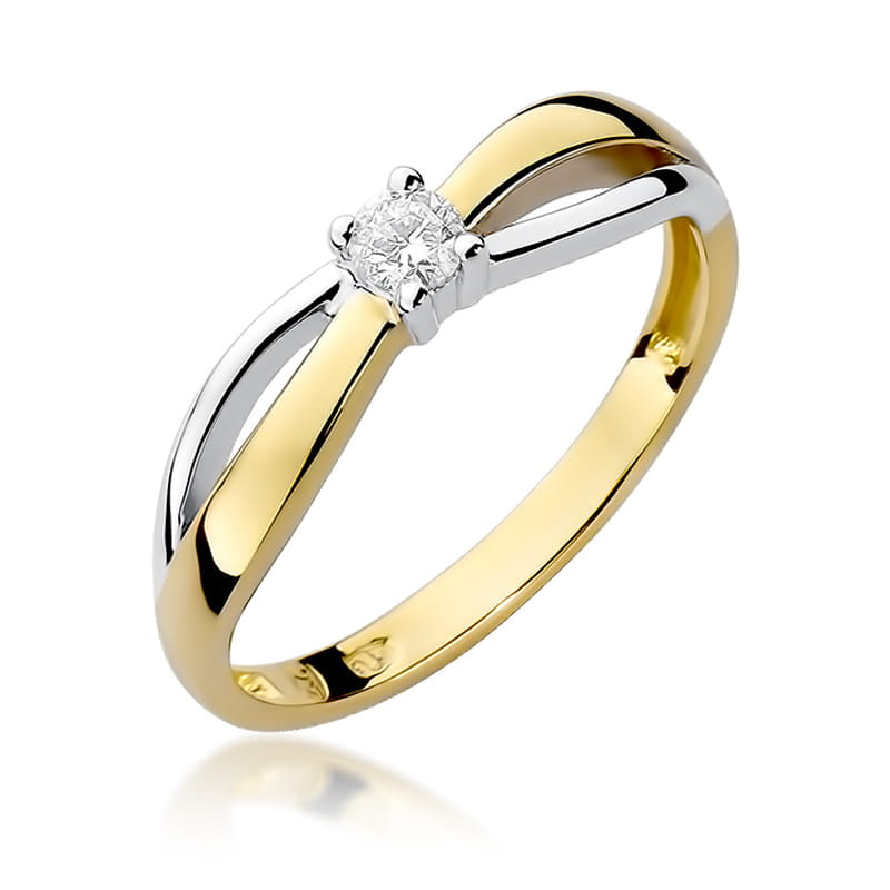 Pierścionek Diament 0,10ct żółte złoto 1 Pierścionek W248 Diament 0