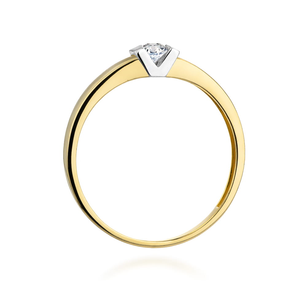 Pierścionek Diament 0,10ct żółte złoto 3 Pierścionek Diament 0,10ct żółte złoto - obrazek 3