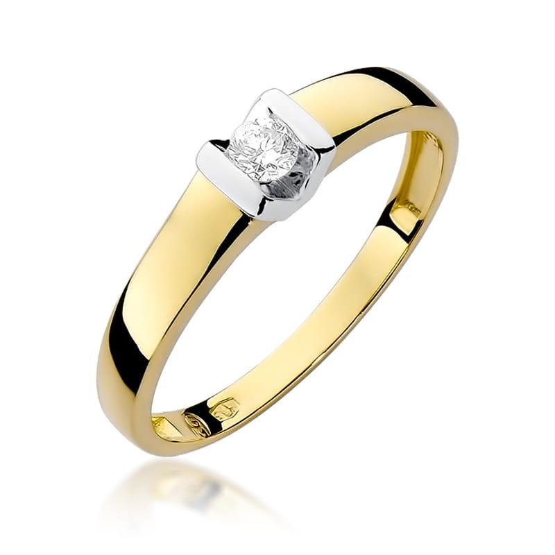 Pierścionek Diament 0,10ct żółte złoto 1 Pierścionek W249 Diament 0
