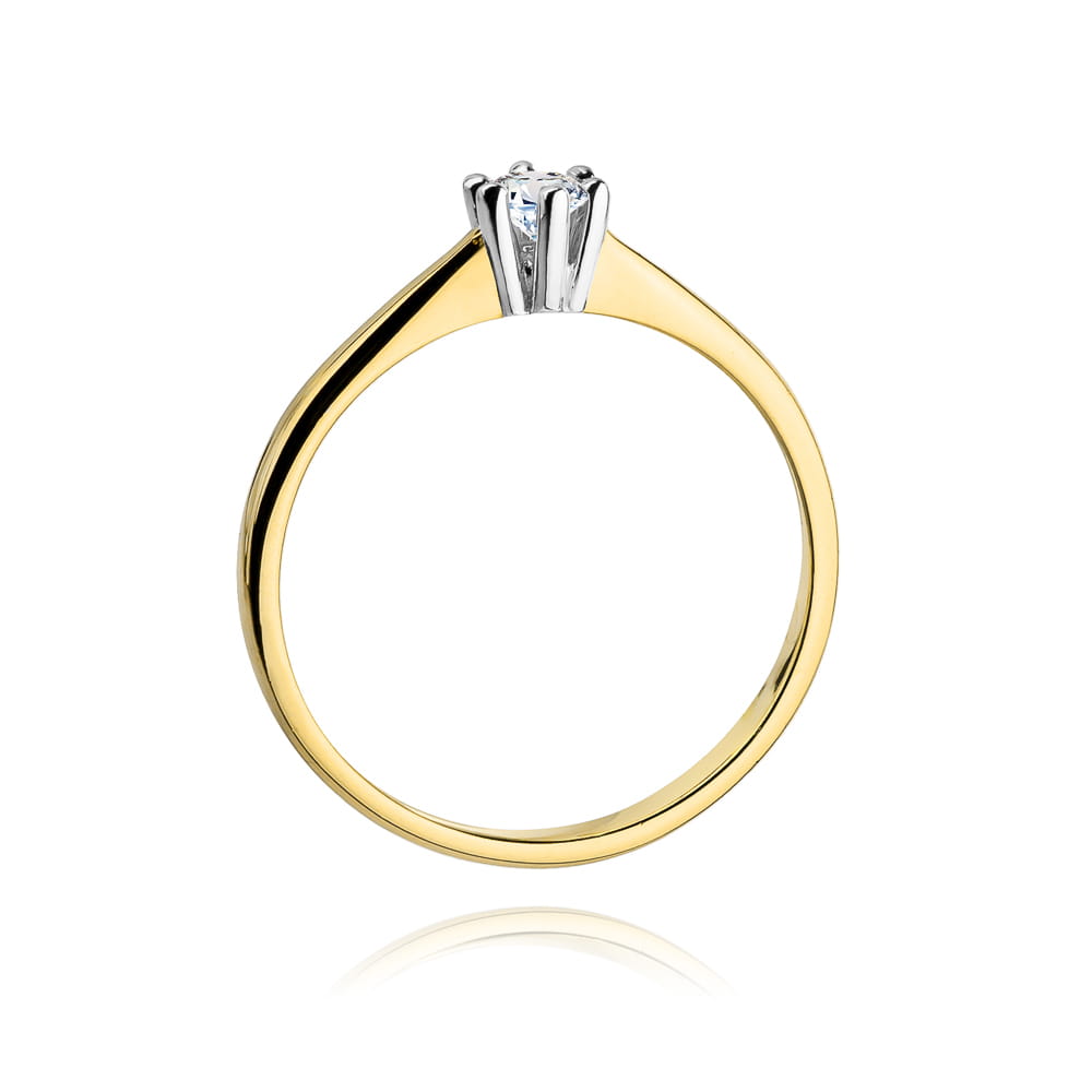 Pierścionek Diament 0,15ct żółte złoto 3 Pierścionek Diament 0,15ct żółte złoto - obrazek 3