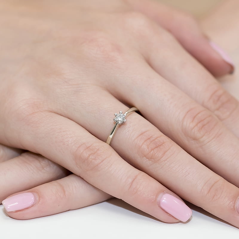 Pierścionek Diament 0,20ct białe złoto 4 Pierścionek Diament 0,20ct białe złoto - obrazek 4