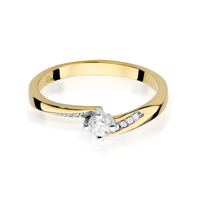 Pierścionek Diament 0,15ct żółte złoto 2 15ct żółte złoto Jubiler Kraków BigDIAMOND