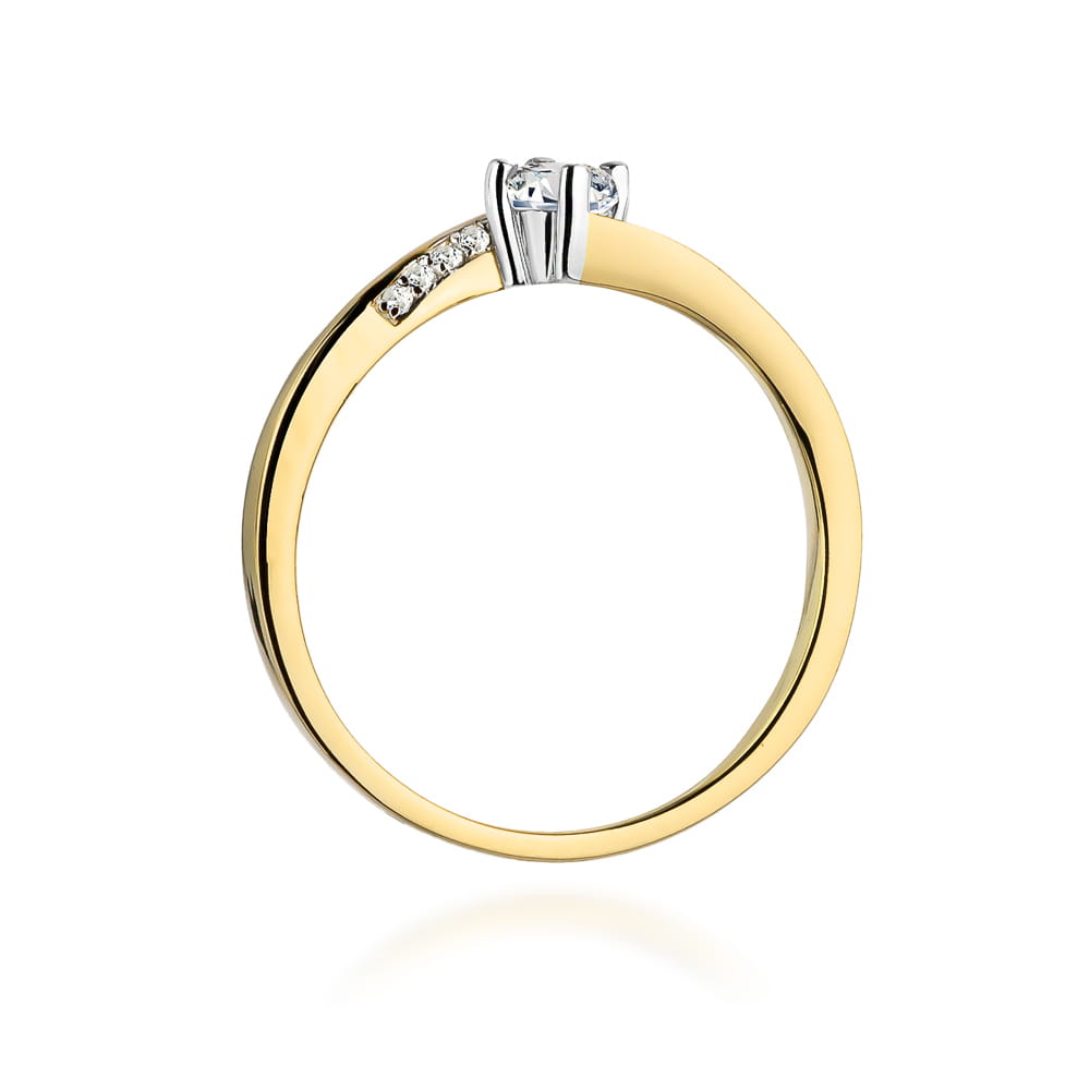 Pierścionek Diament 0,15ct żółte złoto 3 Pierścionek Diament 0,15ct żółte złoto - obrazek 3