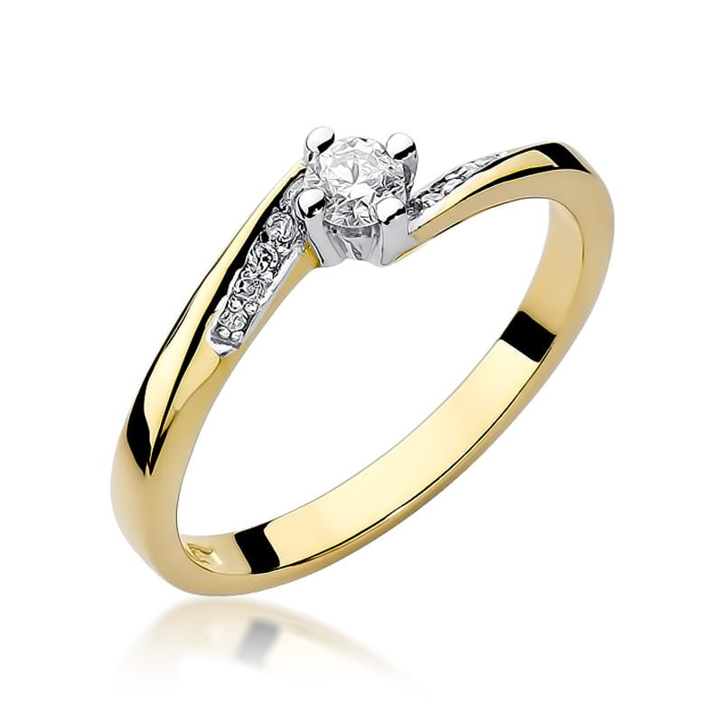 Pierścionek Diament 0,15ct żółte złoto 1 Pierścionek W262 Diament 0