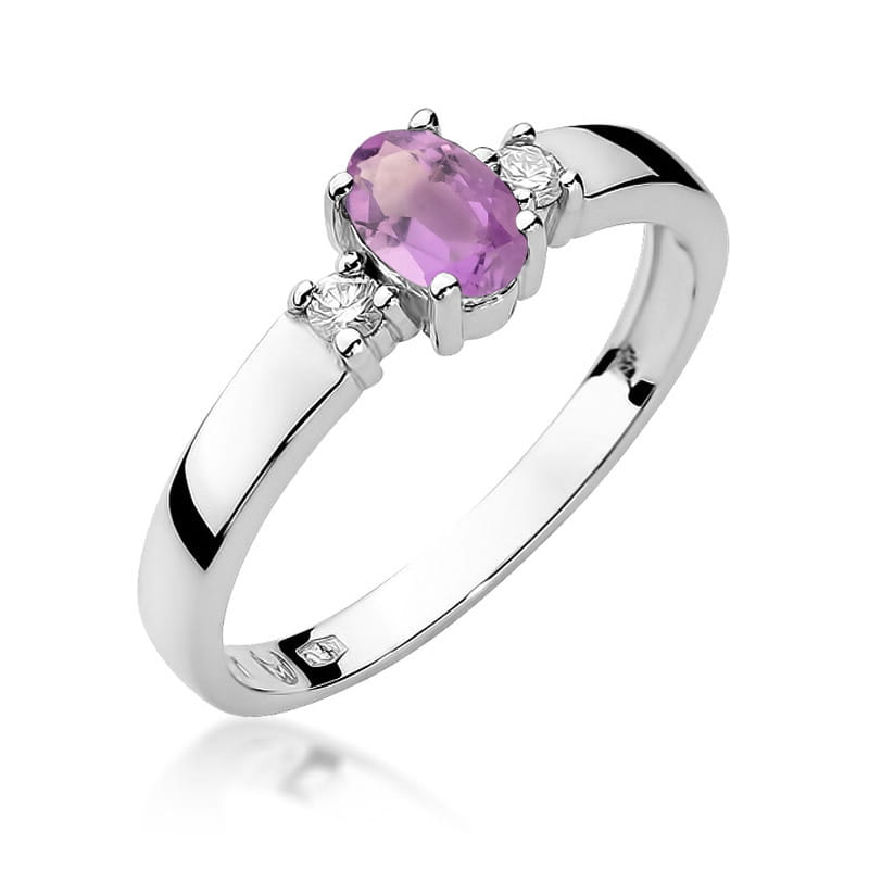 Pierścionek Ametyst 0,40ct białe złoto 1 Pierścionek W264 Ametyst 0