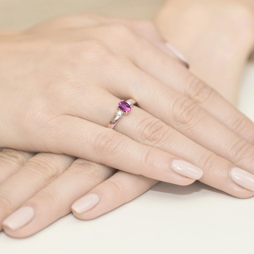 Pierścionek Różowy Szafir 0,45ct różowe złoto 4 Pierścionek Różowy Szafir 0,45ct różowe złoto - obrazek 4