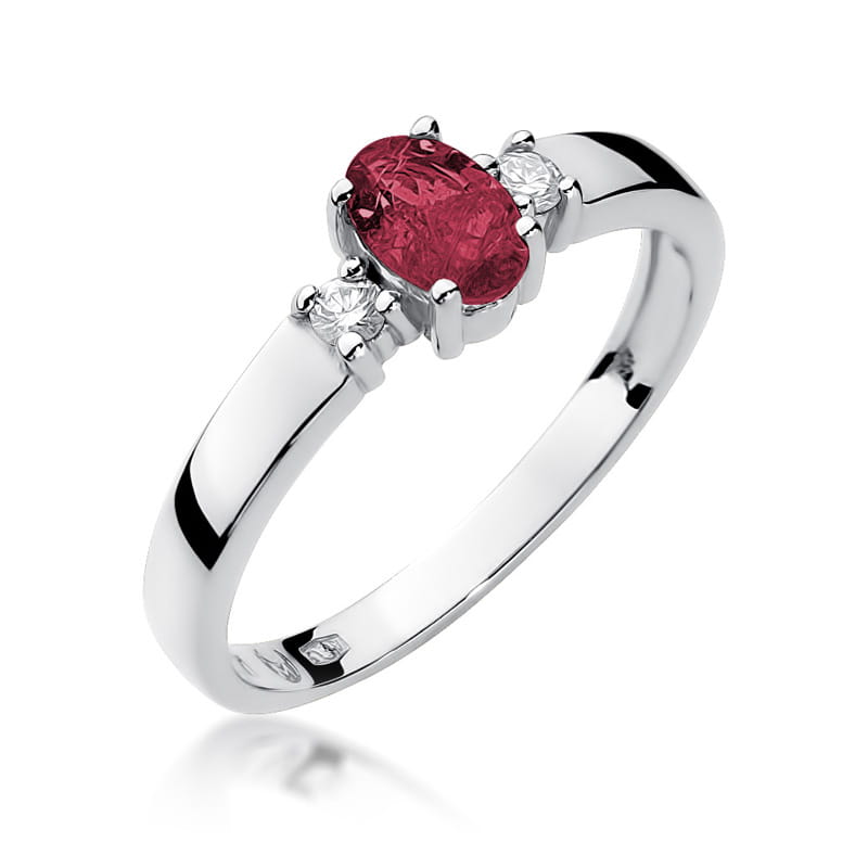Pierścionek Rubin 0,60ct białe złoto 1 Pierścionek W264 Rubin 0