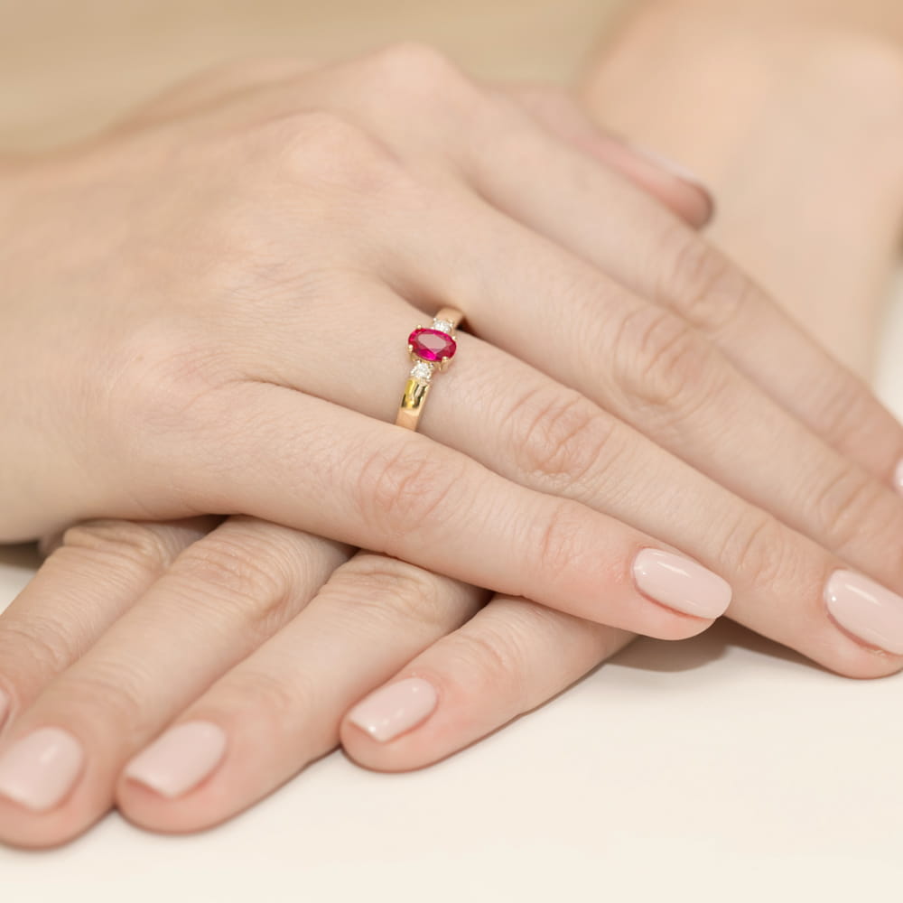 Pierścionek Rubin 0,60ct żółte złoto 4 Pierścionek Rubin 0,60ct żółte złoto - obrazek 4