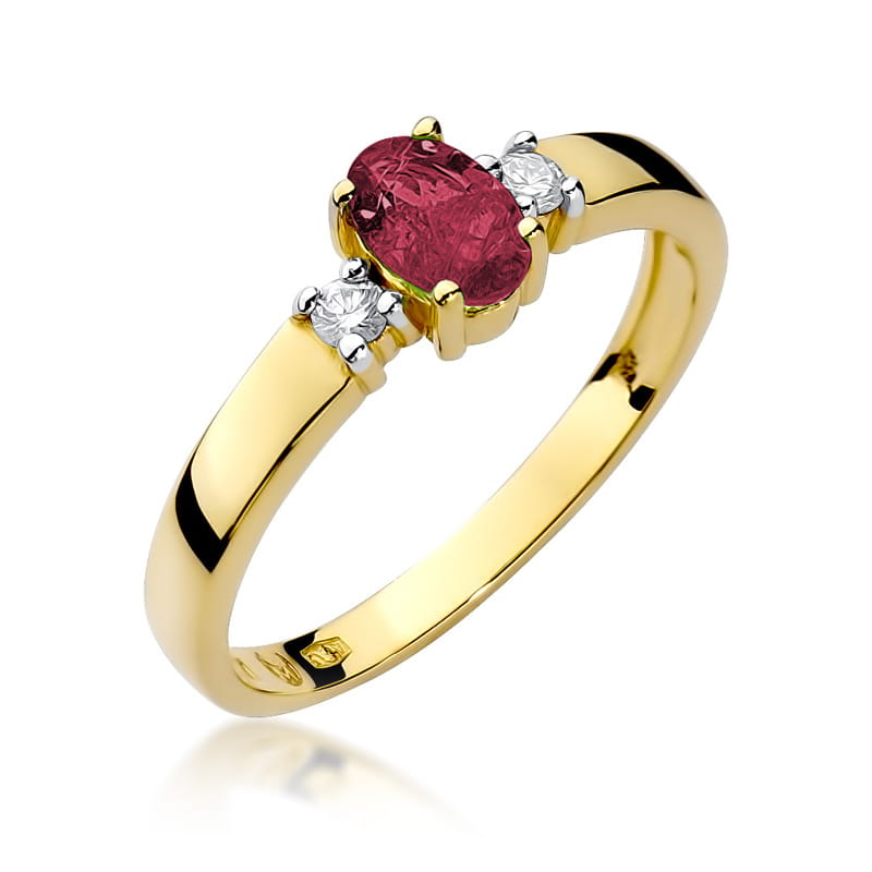 Pierścionek Rubin 0,60ct żółte złoto 1 Pierścionek W264 Rubin 0