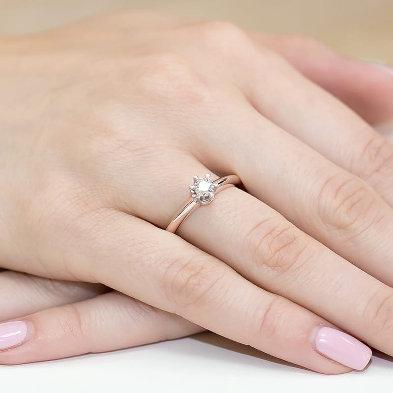 Pierścionek Diament 0,30ct różowe złoto 4 Pierścionek Diament 0,30ct różowe złoto - obrazek 4