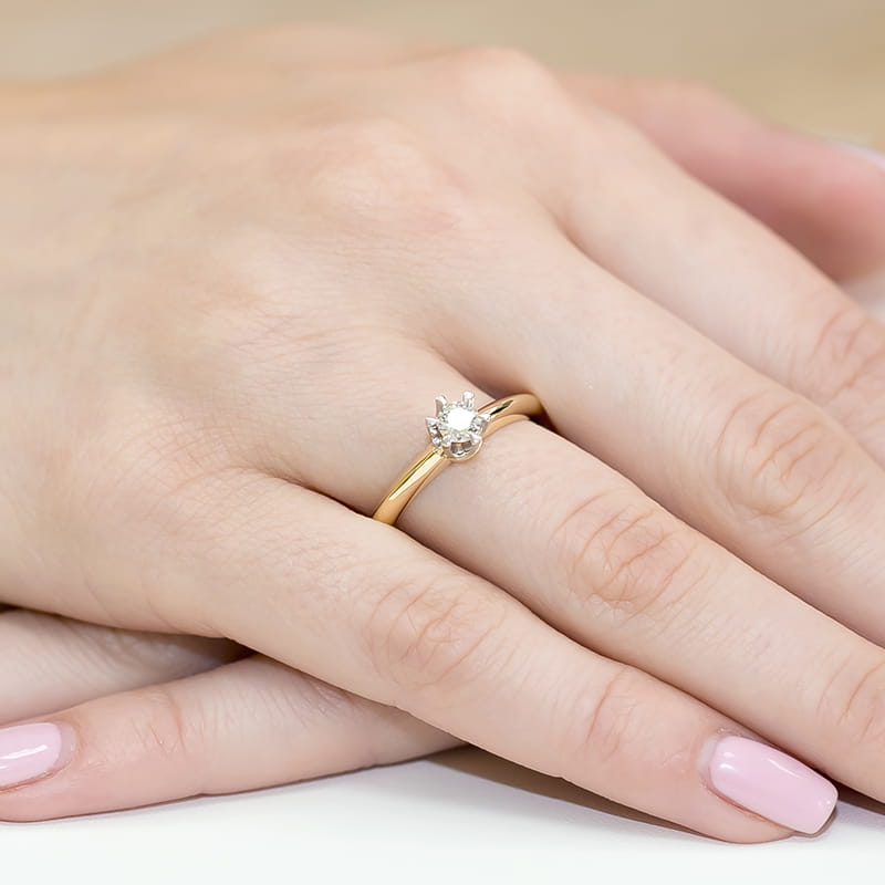 Pierścionek Diament 0,30ct żółte złoto 4 Pierścionek Diament 0,30ct żółte złoto - obrazek 4
