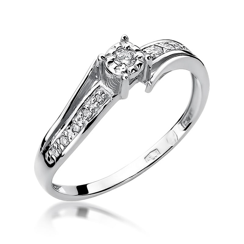 Pierścionek Diament 0,05ct białe złoto 1 Pierścionek W269 Diament 0