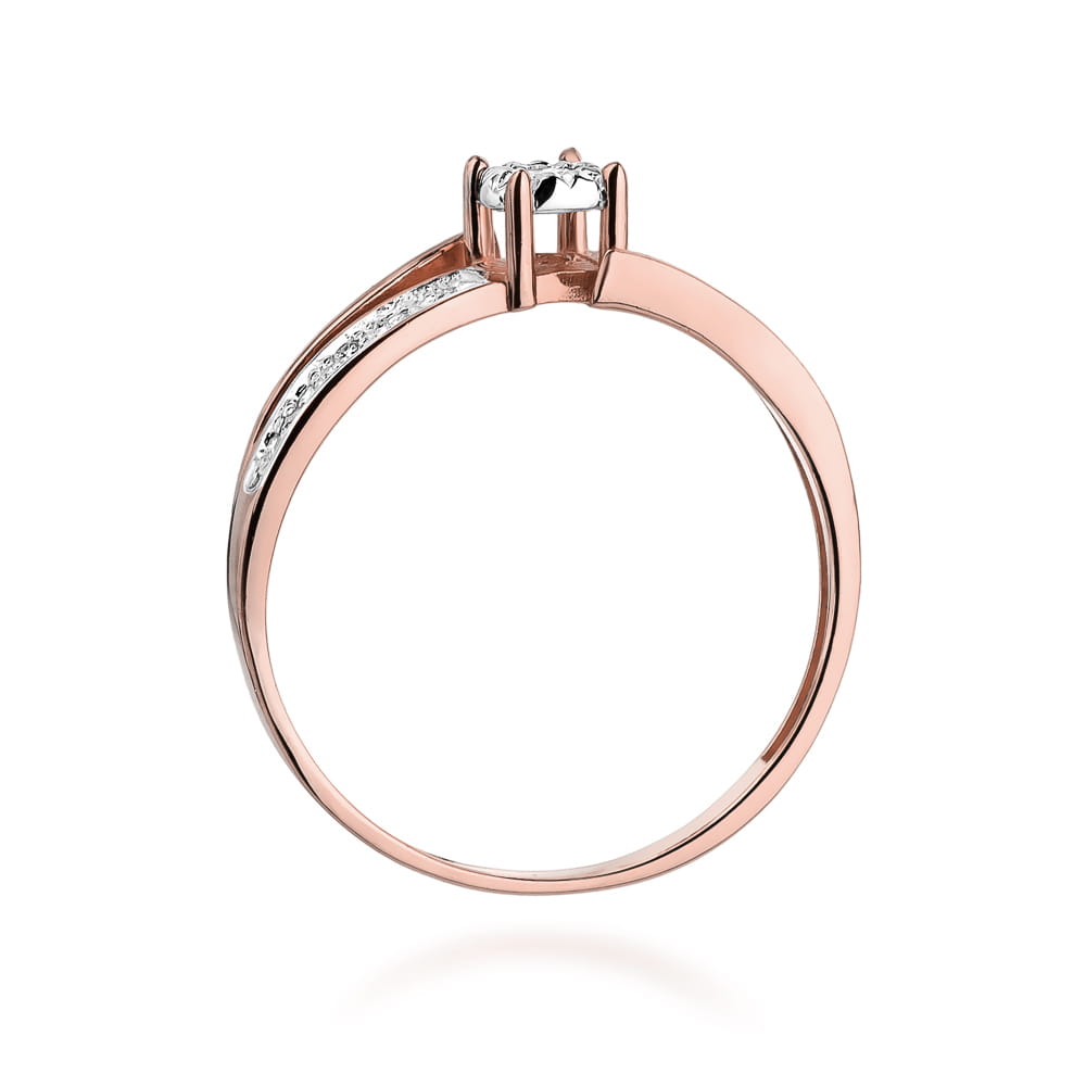 Pierścionek Diament 0,05ct różowe złoto 3 Pierścionek Diament 0,05ct różowe złoto - obrazek 3