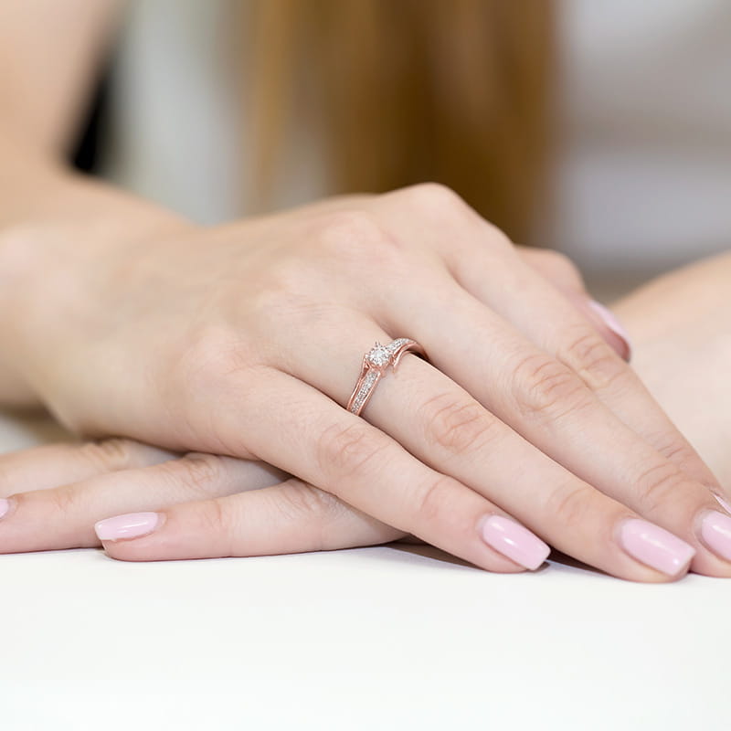 Pierścionek Diament 0,05ct różowe złoto 4 Pierścionek Diament 0,05ct różowe złoto - obrazek 4