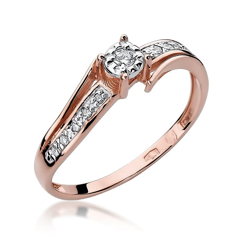 Pierścionek Diament 0,05ct różowe złoto 1 Pierścionek W269 Diament 0