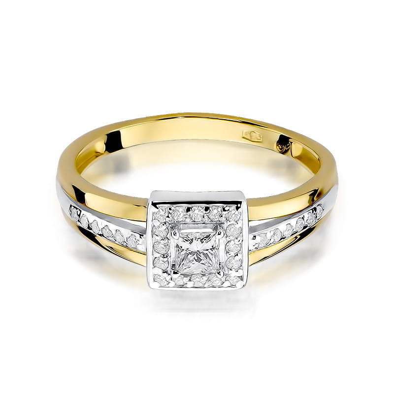 Pierścionek Diament 0,15ct żółte złoto 2 15ct żółte złoto Jubiler Kraków BigDIAMOND