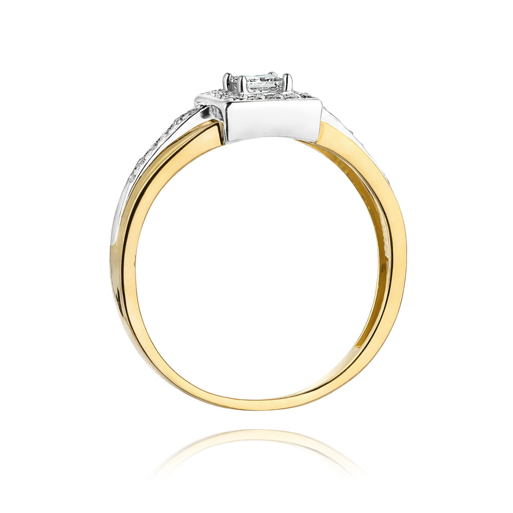 Pierścionek Diament 0,15ct żółte złoto 3 Pierścionek Diament 0,15ct żółte złoto - obrazek 3