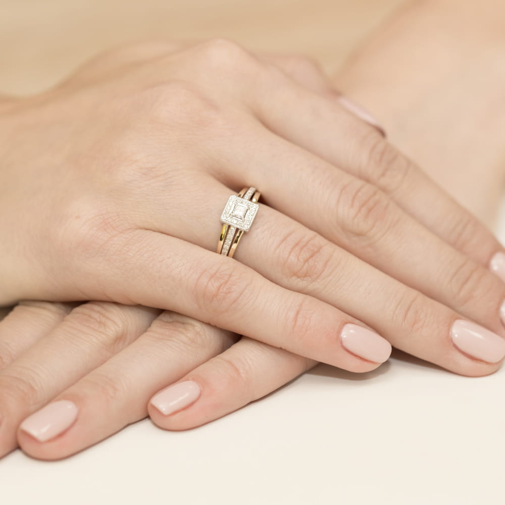 Pierścionek Diament 0,15ct żółte złoto 4 Pierścionek Diament 0,15ct żółte złoto - obrazek 4