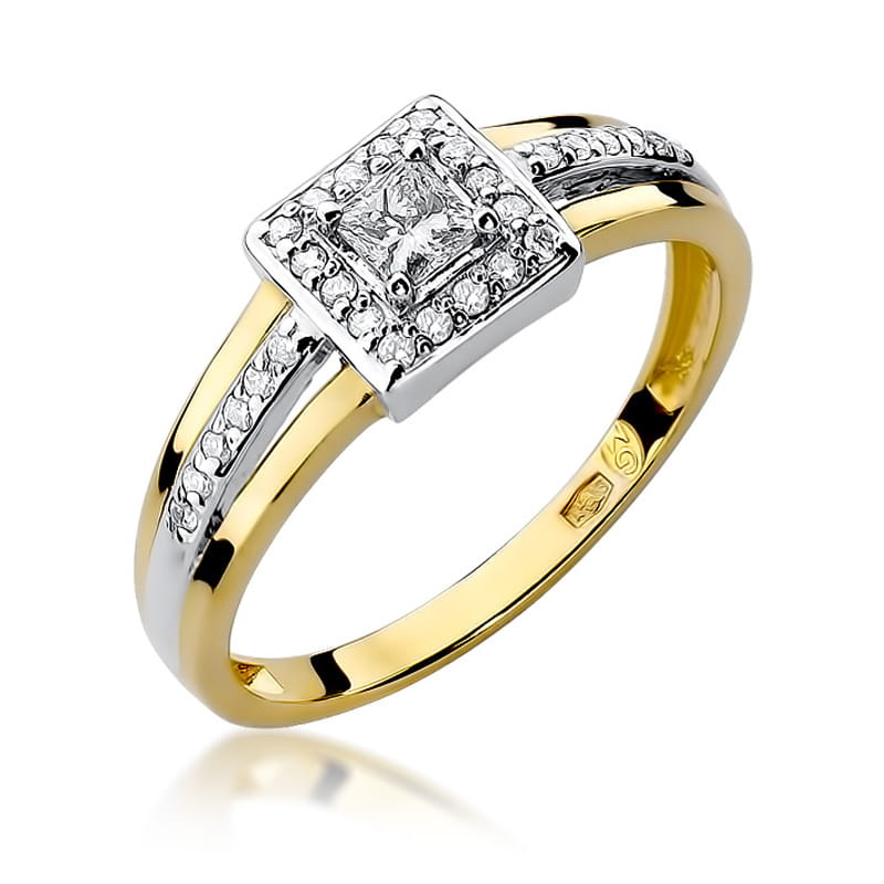 Pierścionek Diament 0,15ct żółte złoto 1 Pierścionek W271 Diament 0