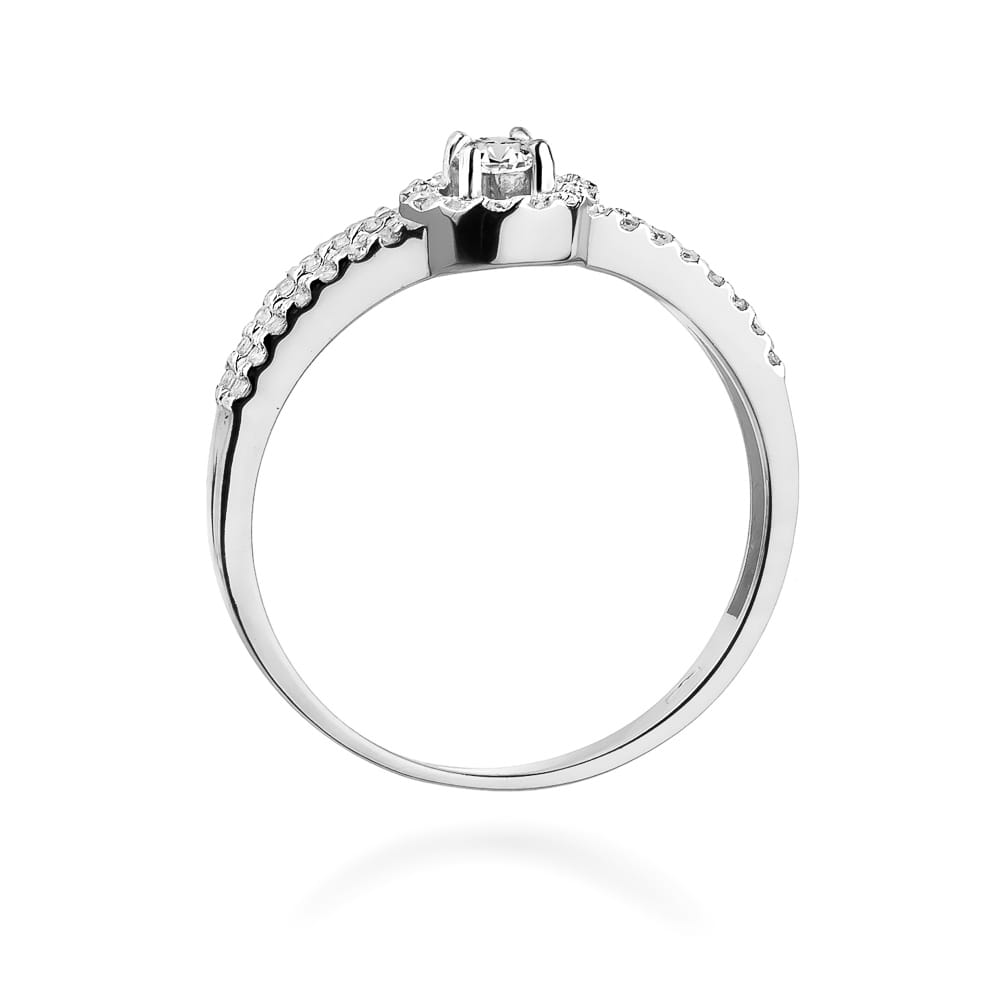 Pierścionek Diament 0,10ct białe złoto 3 Pierścionek Diament 0,10ct białe złoto - obrazek 3