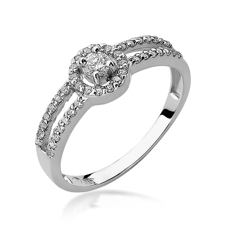 Pierścionek Diament 0,10ct białe złoto 1 Pierścionek W272 Diament 0