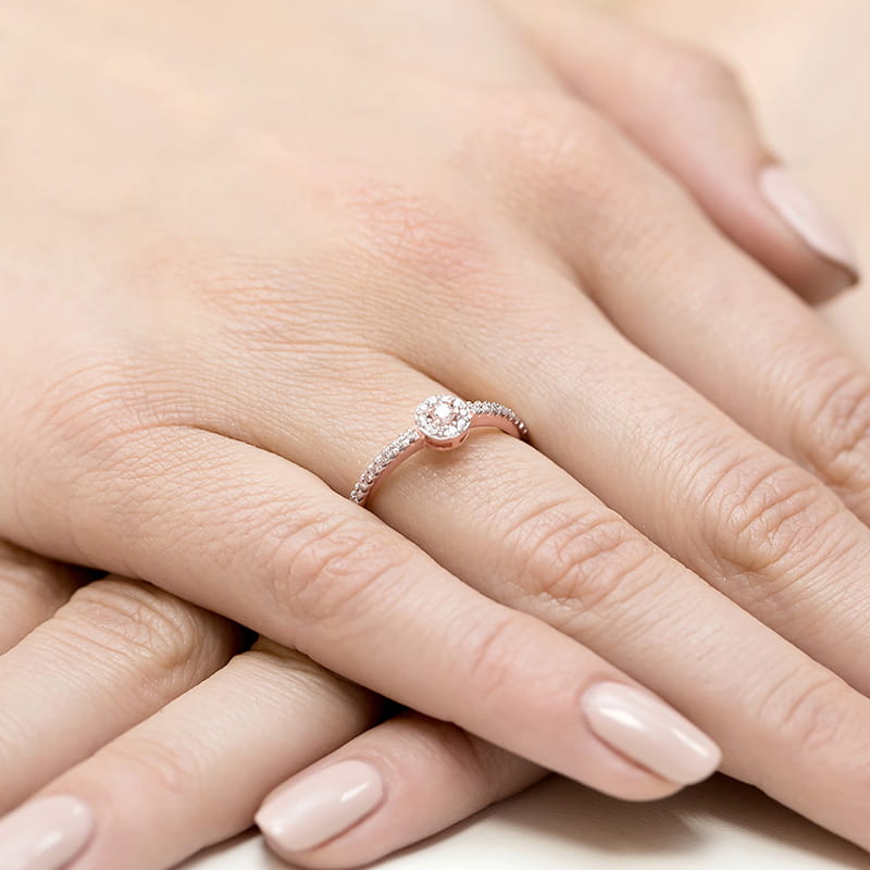 Pierścionek Diament 0,05ct różowe złoto 4 Pierścionek Diament 0,05ct różowe złoto - obrazek 4