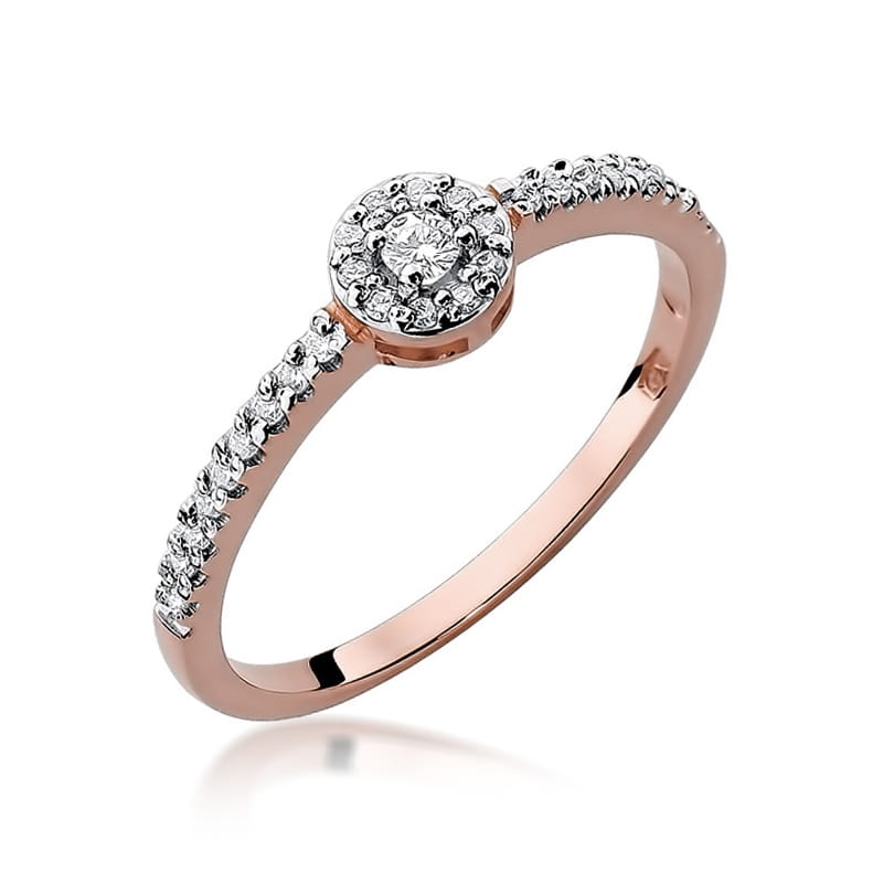 Pierścionek Diament 0,05ct różowe złoto 1 Pierścionek W273 Diament 0