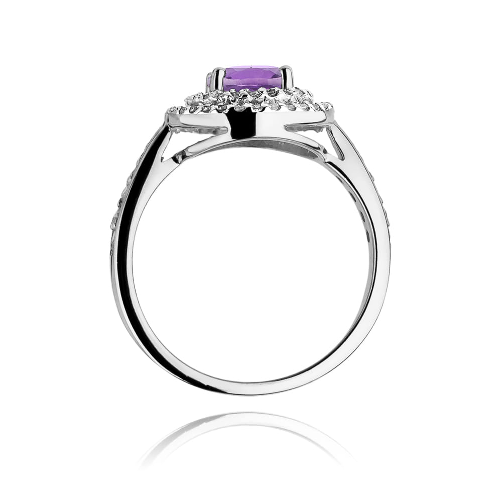 Pierścionek Ametyst 0,90ct białe złoto 3 Pierścionek Ametyst 0,90ct białe złoto - obrazek 3
