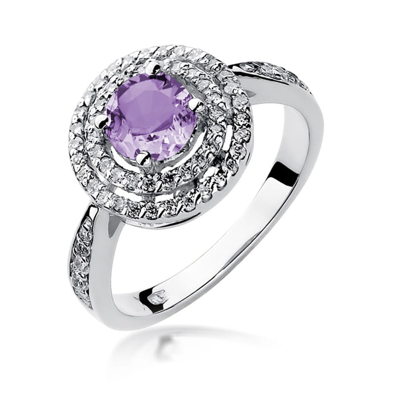Pierścionek Ametyst 0,90ct białe złoto 1 Pierścionek W274 Ametyst 0