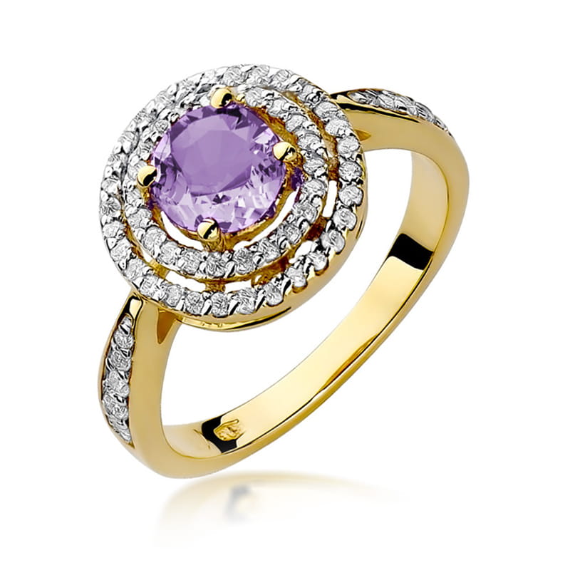 Pierścionek Ametyst 0,90ct żółte złoto 1 Pierścionek W274 Ametyst 0
