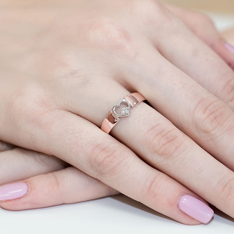 Pierścionek Diament 0,04ct różowe złoto 4 Pierścionek Diament 0,04ct różowe złoto - obrazek 4