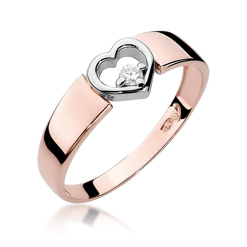 Pierścionek Diament 0,04ct różowe złoto 1 Pierścionek W276 Diament 0