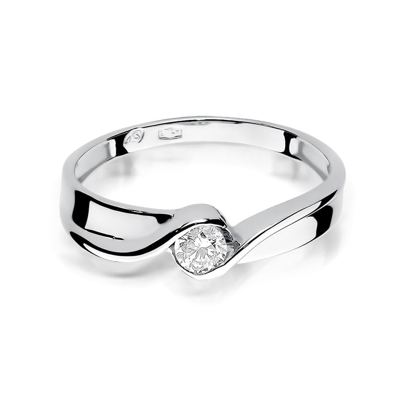 Pierścionek Diament 0,15ct białe złoto 2 15ct białe złoto Jubiler Kraków BigDIAMOND