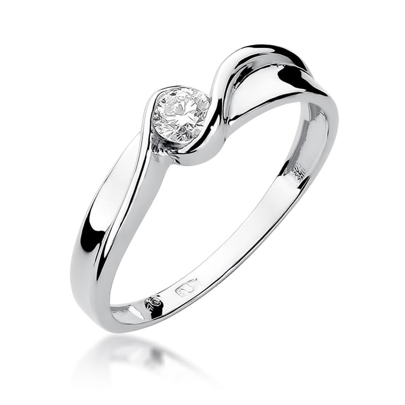 Pierścionek Diament 0,15ct białe złoto 1 Pierścionek W278 Diament 0