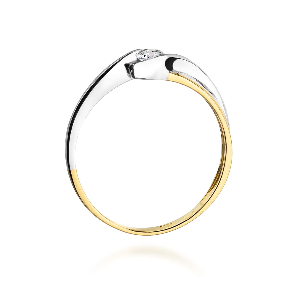 Pierścionek Diament 0,15ct żółte złoto 3 Pierścionek Diament 0,15ct żółte złoto - obrazek 3
