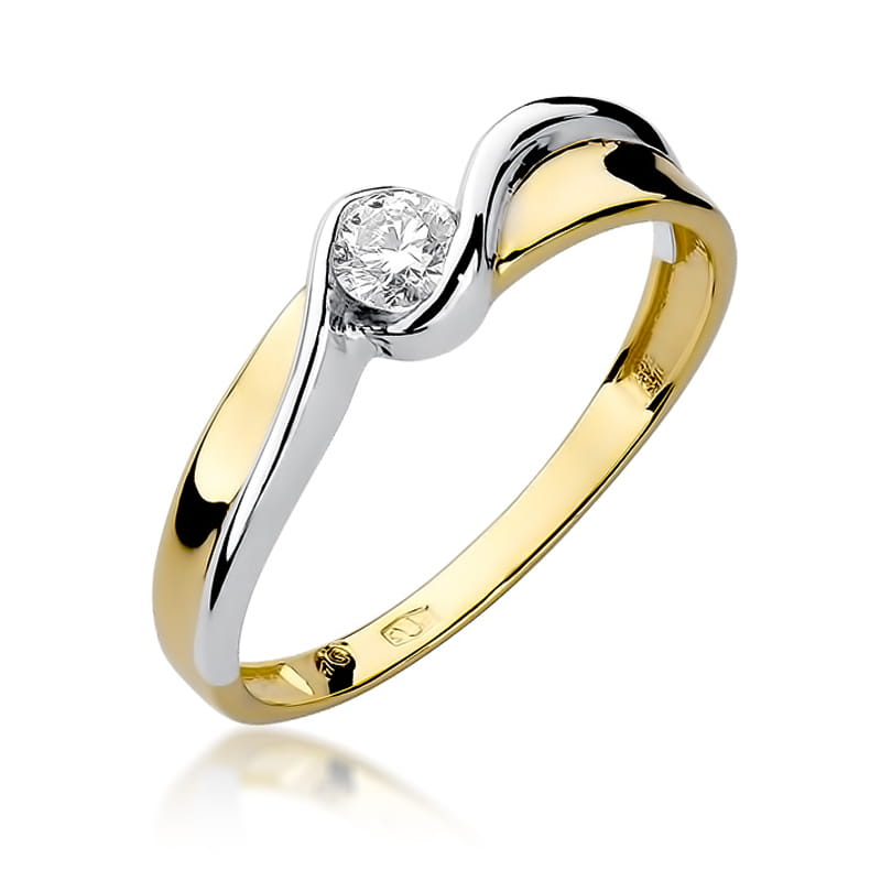 Pierścionek Diament 0,15ct żółte złoto 1 Pierścionek W278 Diament 0