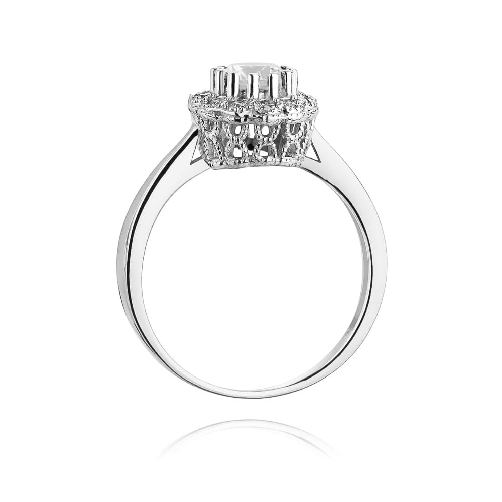 Pierścionek Biały Szafir 0,60ct białe złoto 3 Pierścionek Biały Szafir 0,60ct białe złoto - obrazek 3