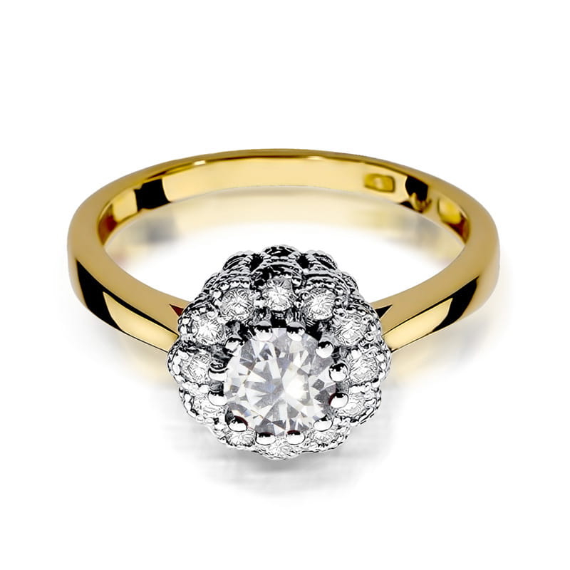 Pierścionek Biały Szafir 0,60ct żółte złoto 2 60ct żółte złoto Jubiler Kraków BigDIAMOND