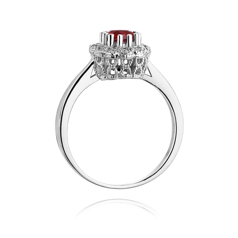 Pierścionek Rubin 0,60ct białe złoto 3 Pierścionek Rubin 0,60ct białe złoto - obrazek 3