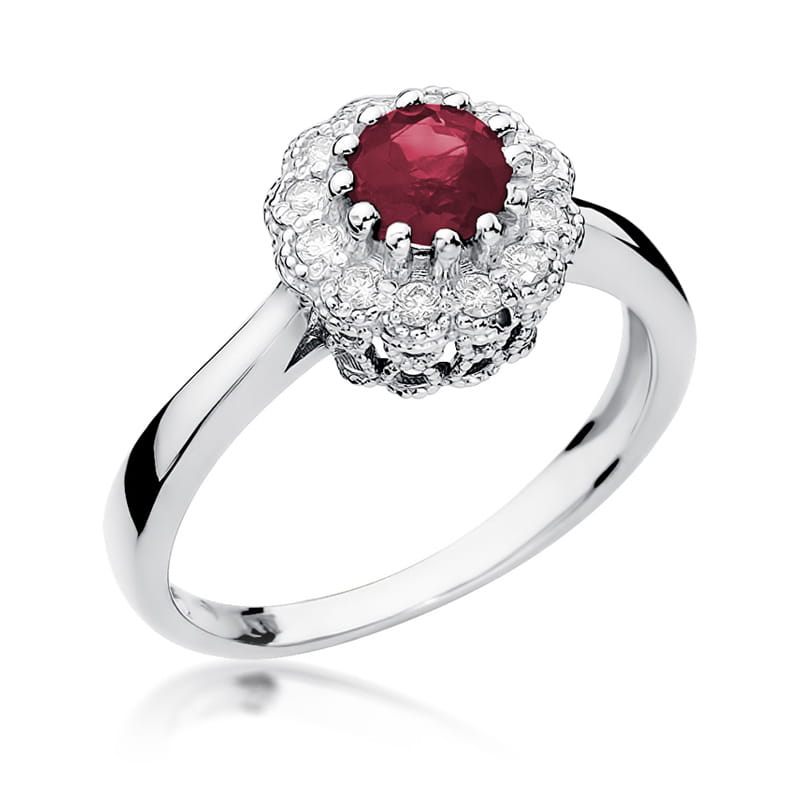 Pierścionek Rubin 0,60ct białe złoto 1 Pierścionek W284 Rubin 0